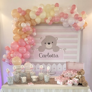 Digital Backdrop Teddy Bear, Digital Supplies 1st Birthday, Digital Poster, Digital Sweet Table Backdrop, Printable Baby Shower Backdrop
