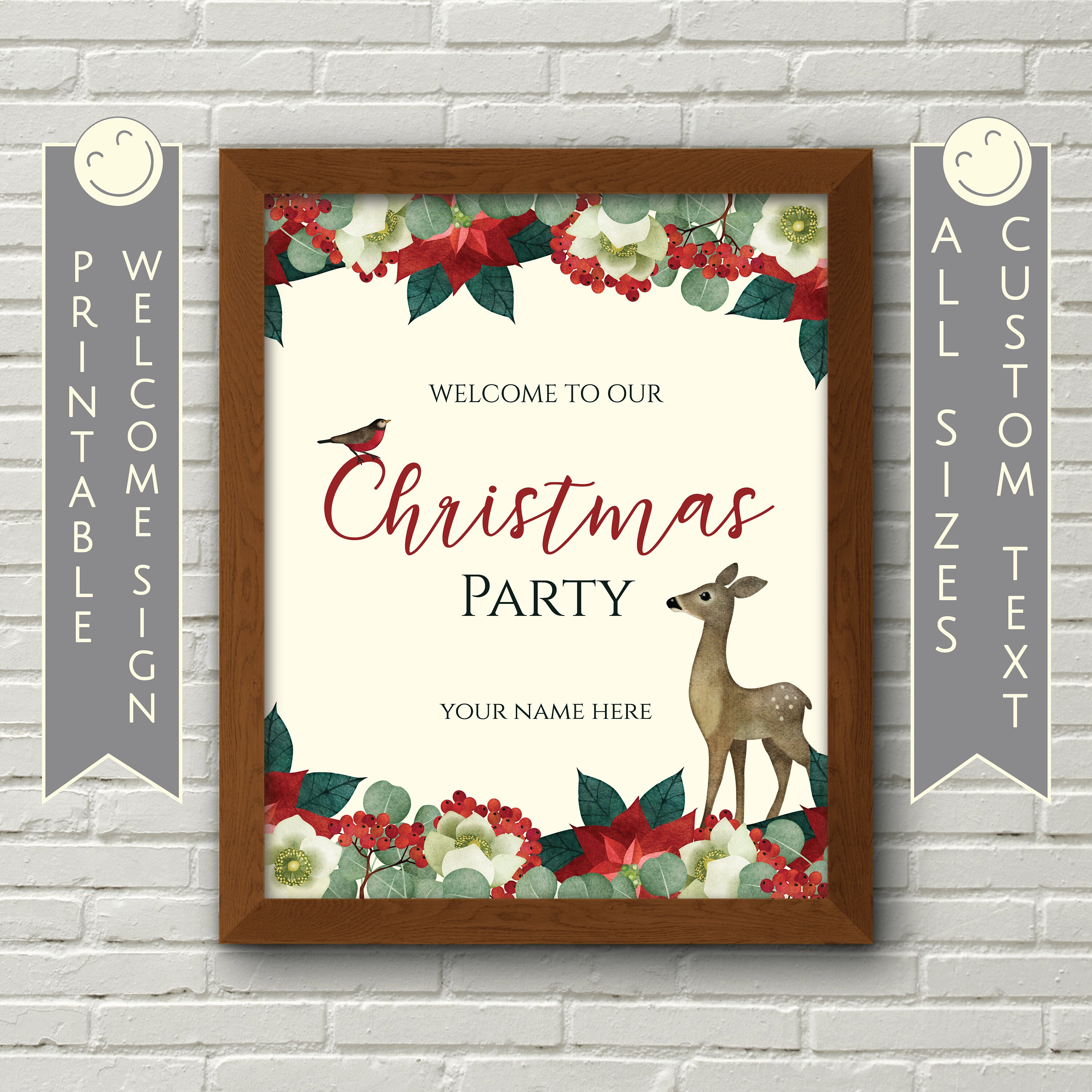 Printable Welcome Christmas Party Welcome Sign Template  Etsy