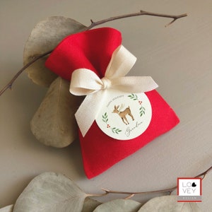 Sacchetti Natale personalizzati, Confezione regalo in tessuto, Segnaposto Natale, Pacco regalo Natale, Calza Befana personalizzata