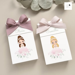 Sugared almonds holder, first communion favors, girl and flowers dragees holder