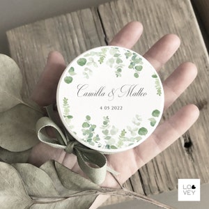 Scatoline rotonde personalizzate in cartoncino rigido bianco per confetti o piccoli oggetti, con nastro, ordine minimo 10 pezzi