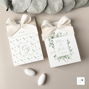 Recuerdos de boda con vegetación, soporte para almendras azucaradas, tema de boda de oliva y eucalipto, hazlo tú mismo o COMPLETO, compra más y ahorra más