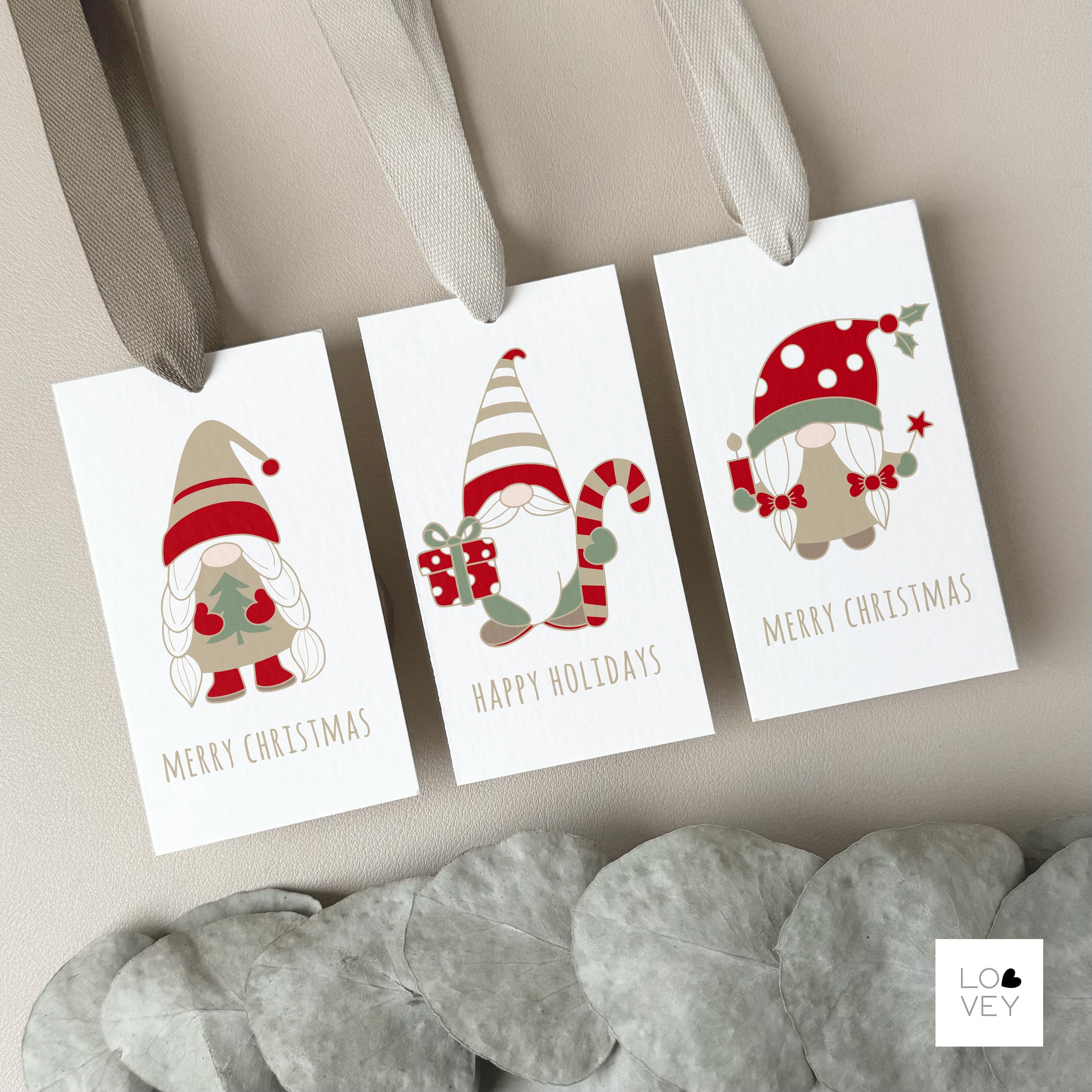 Printable Christmas Gnome Gift Tags: Editable Template (PDF) - Etsy