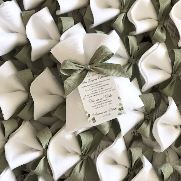 Jordan Almonds Bags, Italian wedding bomboniera, five jordan almonds meaning for a wedding, thank you gift, DIY or COMPLETE