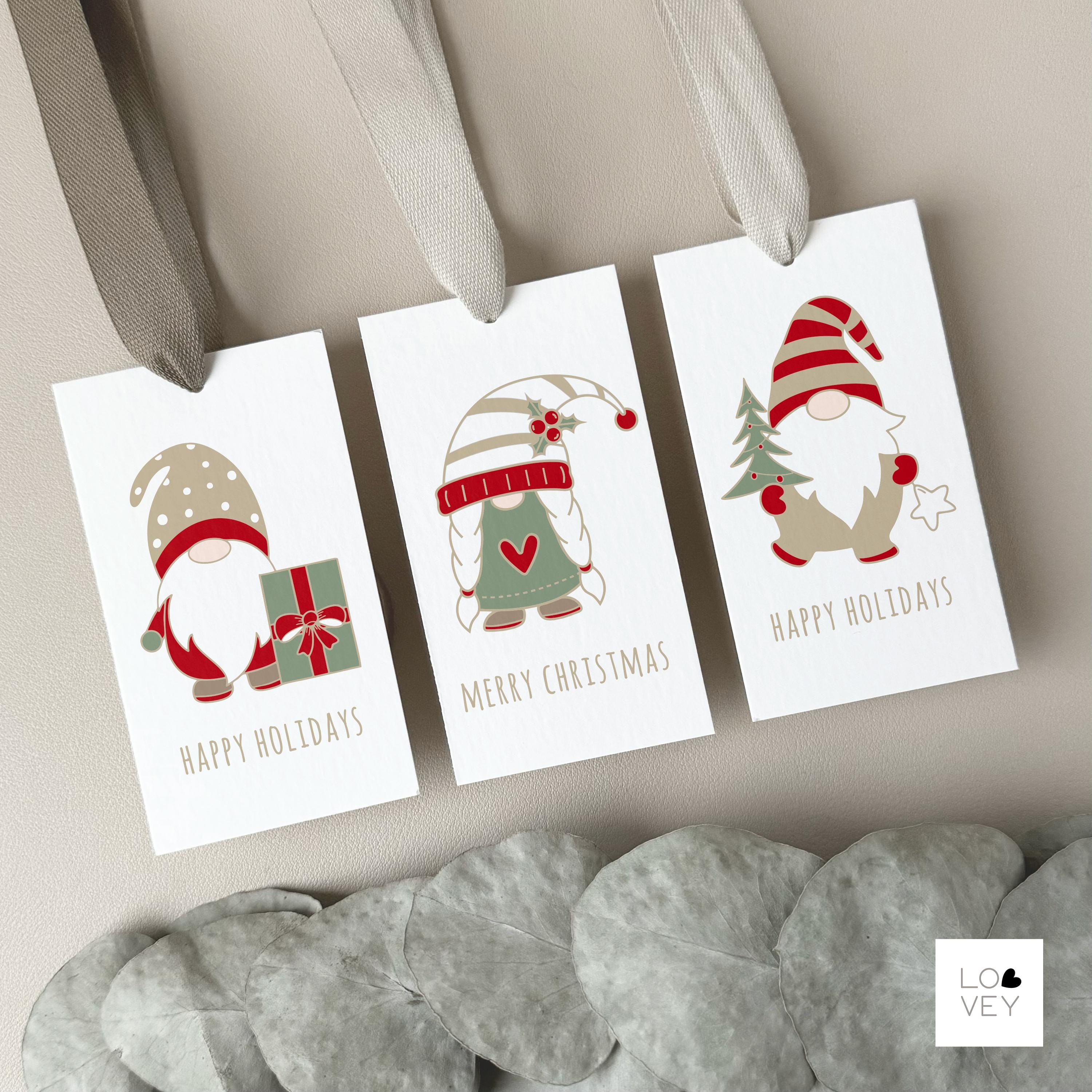 Printable Christmas Gnome Gift Tags: Editable Template (PDF) - Etsy