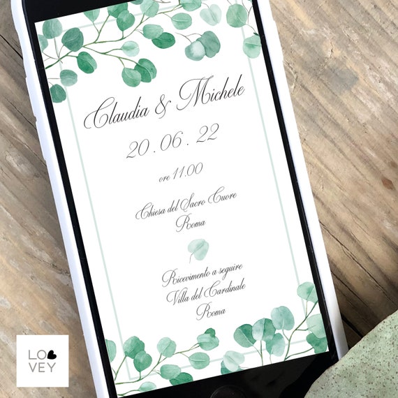 Save the date whatsapp, Invito digitale matrimonio, Invito