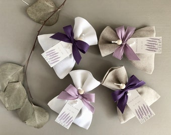 Set of 6 Lavender Sachets made with Pastel Green Organza Bags
