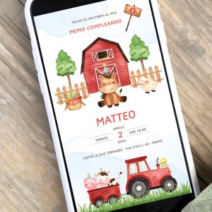 Invito whatsapp tema animali del bosco, invito primo compleanno, invito compleanno bambino, invito orsetto