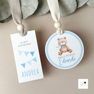 Tag Bomboniera bambini, Etichette Battesimo, Tag nascita, Etichette Bomboniere, Etichette Regalo, Chiudi pacco