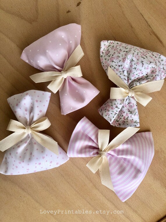 Set Of 12 Girl Favor Bags Baby Shower Favors Party Guest Gift Soap Pouches Pink Sachets Diy