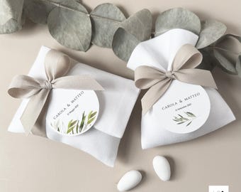 Custom Favor Bag, Personalized Thank you gift, Custom name and date Wedding Little Bags, Italian bomboniera Confetti, Buy more Save more