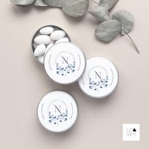 Boîtes rondes personnalisées en métal, cadeaux et marque-places pour mariage, baptême, remise des diplômes, communion, anniversaire, confettis, bonbons, pot à fines herbes
