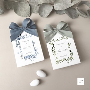 Sacs cadeaux, Eucalyptus, Porte-confettis olive, Porte dragées, Cadeaux, Sacs en papier de remerciement, Première communion, Baptême