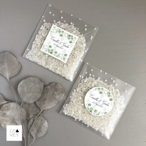 Personalized favor bags, Wedding rice bags, diy rice not included, Italian sugared almonds favors, minimum order 20 units