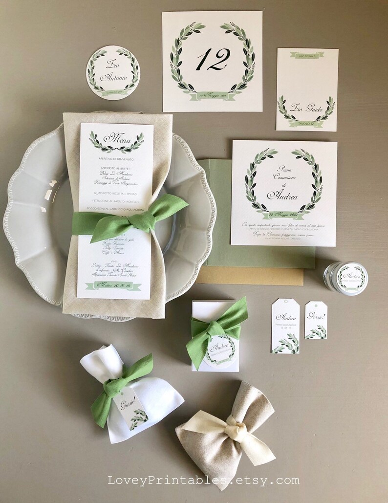 Set Comunione: Urna Salvadanaio Quadrata E Libro Degli Ospiti – Colore Verde Acqua E Bianco – 20x20 Cm