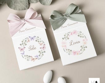 Mandeln Taschen Papier, italienische Bomboniera, Blumen Thema Gastgeschenke