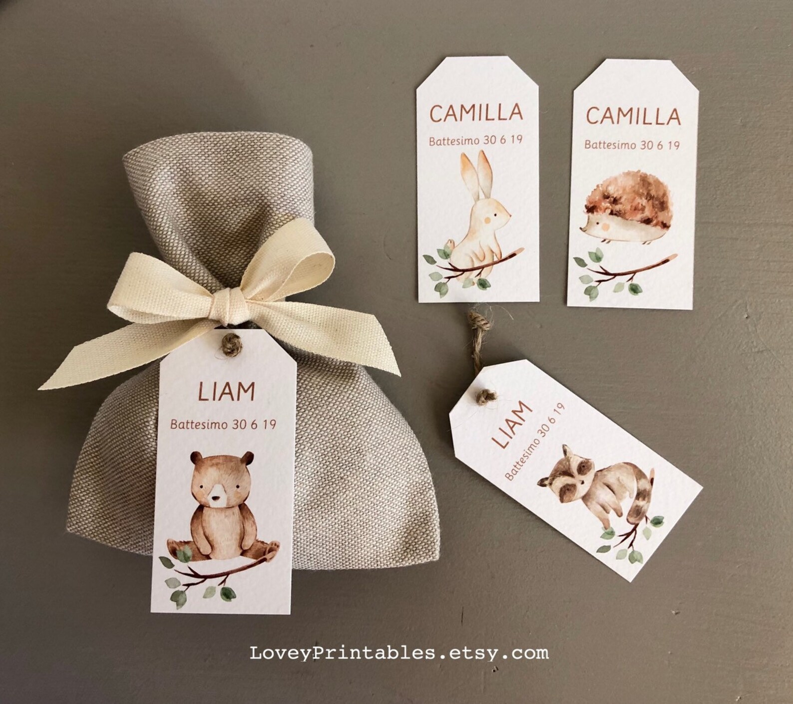 Woodland Fabric Bags Woodland Theme Favor Bags Woodland Etsy