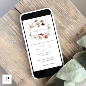 Elektronische Hochzeitseinladung, Elektronische Einladung zur Hochzeit, Save the Date elektronische Einladung, Elektronische Einladung, Elektronische Einladung, Greenery Einladung