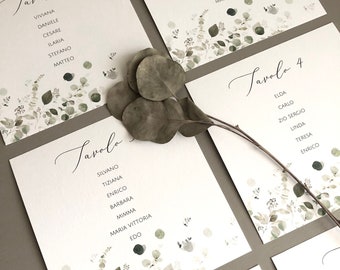 Tarjetas Tableau, cuadradas o rectangulares, tamaño personalizado, gráficos de eucalipto y flores silvestres, gráficos personalizados bajo petición