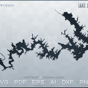 Lake James SVG - Digital File Set - North Carolina | Vector Outline Map Shape; Ideal for DIY, Laser, Glowforge, Cricut, Cut File Projects