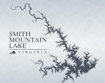 Smith Mountain Lake SVG Vector Graphic Set with Name & Bonus Files | Virginia