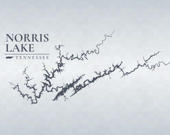 Norris Lake SVG Vector Graphic Set with Name & Bonus Files - Tennessee