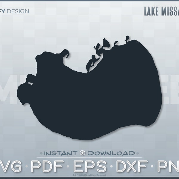 Lake Missaukee SVG Vector Graphic - Maine - Ideal for Decals, Apparel, 3D Laser Cutting, Glowforge, CNC, Cricut, Map Print Projects