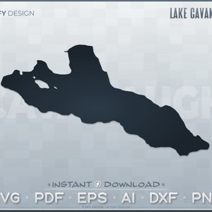 Lake Cavanaugh SVG - デジタル ファイル セット | ワシントン WA; DIY レーザー、Glowforge、Cricut カット ファイル プロジェクト用のシングル レイヤー ベクター アウトライン シェイプ