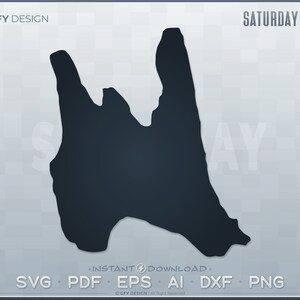 Lördagsdamm SVG - Digital filuppsättning - Maine | Vektorkonturkartaform; Perfekt för DIY, Laser, Glowforge, Cricut, Cut-filprojekt