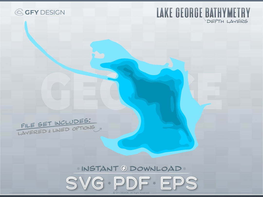 Eau Galle Reservoir Lake Bathymetry SVG Depth Etsy