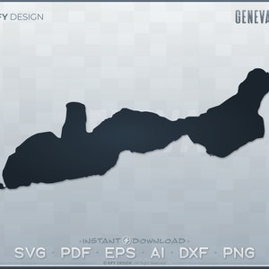 Geneva Lake SVG - Digital File Set - Wisconsin | Vector Outline Map Shape; Ideal for DIY, Laser, Glowforge, Cricut, Cut File Projects