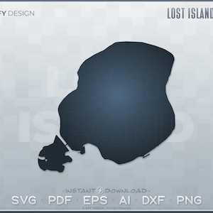 Lost Island Lake, Iowa - SVG - Digital File Set | Vector Outline Map Shape; Perfect for DIY, Laser, Glowforge, Cricut, Cut File Projects