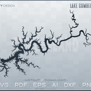 Lake Cumberland SVG - Digital File Set - Kentucky | Vector Outline Map Shape; Ideal for DIY, Laser, Glowforge, Cricut, Cut File Projects