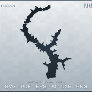 Pana Lake SVG - digitale bestandsset - Illinois | Vector overzicht kaartvorm; Ideaal voor doe-het-zelf-, laser-, Glowforge-, Cricut- en snijbestandsprojecten
