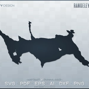 Rangeley See SVG - Digital File Set - Maine | Vektor-Umriss-Karten-Form; Ideal für DIY, Laser, Glowforge, Cricut, Cut File Projekte