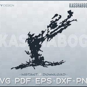 Peut inclure: Contour noir et blanc du lac Kasshabog, un grand lac de l'Ontario, au Canada. Le lac est entouré de terre et possède de nombreuses criques et anses. Le texte "Kasshabog Lake" est en haut de l'image, et le texte "SVG PDF EPS DXF PNG" est en bas de l'image.