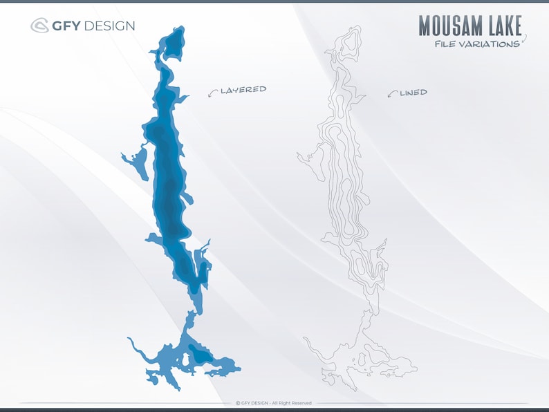 Mousam Lake Bathymetric Depth Layers SVG File Set Maine Etsy Singapore
