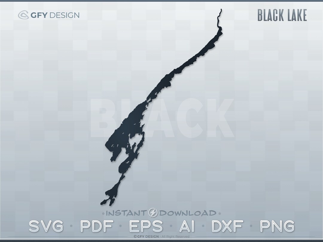 Black Lake SVG Digital File Set New York Vector Outline - Etsy