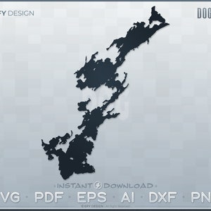 Hund See SVG - Digital File Set - Ontario | Vektor-Umriss-Karten-Form; Ideal für DIY, Laser, Glowforge, Cricut, Cut File Projekte