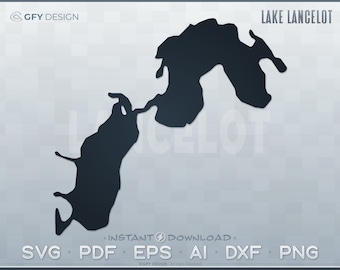 Lake George New York SVG Digital File Set NY Vector Outline Map Shape ...