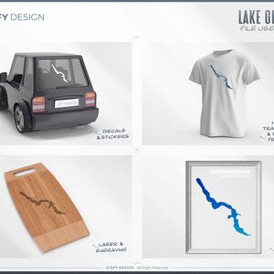 Lake George Michigan SVG Digital File Set - MI Vector Outline Map Shape ...