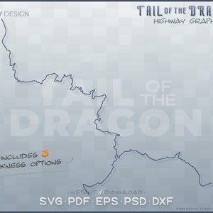 Schwanz des Drachen Landstraße - SVG - Digitale Datei Set | Roadway Map Map Mapanhänger - Ideal für DIY, Laser, Glowforge, Cricut, Cut File Projekte