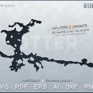 Otter Lake SVG Vector Graphic - Ontario, Canada - Idéal pour les fichiers coupés, Décalques Découpe laser 3D, Glowforge, Cricut, Forme de carte