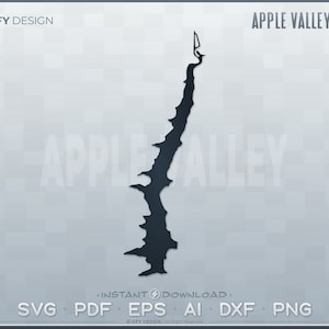 Apple Valley Lake SVG - digitale bestandsset - Ohio | Vector overzicht kaartvorm; Ideaal voor doe-het-zelf-, laser-, Glowforge-, Cricut- en snijbestandsprojecten