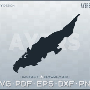 Ayers Lake SVG-vektorgrafik - Ayers Pond New Hampshire - Perfekt för dekaler, kläder, 3D-laserskärning, Glowforge, Cricut, kartform