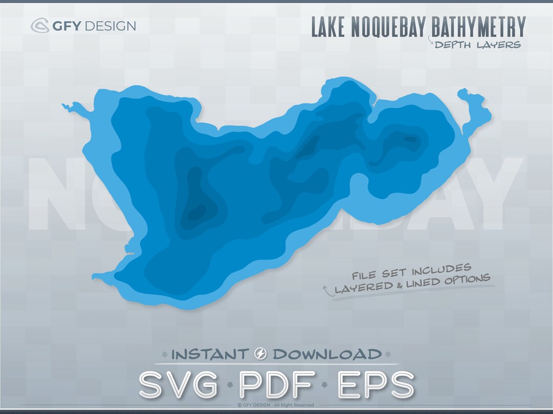 Lake Noquebay Depth Layers bathymetry SVG Vector Graphics Wisconsin