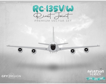 Premium RC-135 V/W Rivet Joint RJ Vector / SVG Graphic Set  - Includes Commercial License - Perfect for Laser, Cutting, Screen Print & more