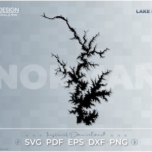 Normannensee - Vektorgrafik, ausgeschnittene Datei, Karte, druckfertig, digitale Datei, SVG PDF DXF Eps Png Binnensee, North Carolina