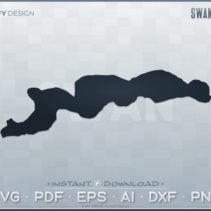 Schwanensee SVG Digitale Datei Set - Wisconsin WI | Vektor-Umriss-Karten-Form; Ideal für DIY, Laser, Glowforge, Cricut, Custom Cut File Projekte