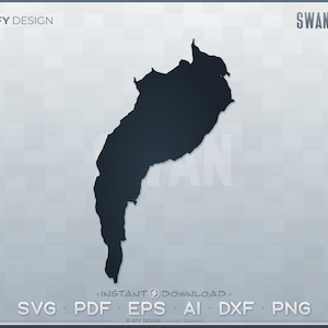 Schwanensee SVG - Digital File Set - Maine | Vektor-Umriss-Karten-Form; Ideal für DIY, Laser, Glowforge, Cricut, Cut File Projekte
